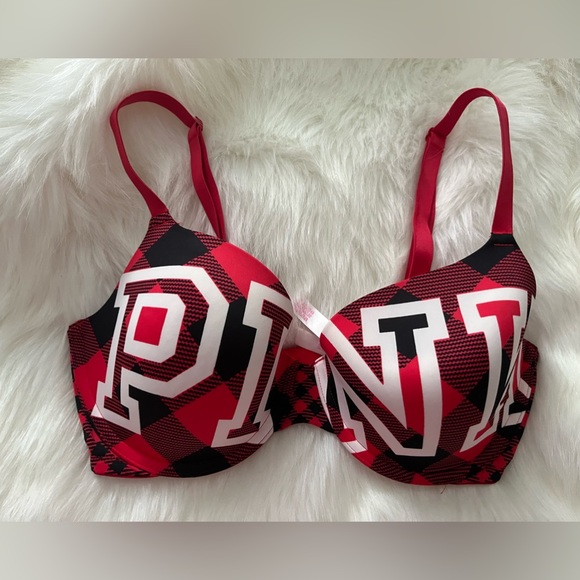 PINK Victoria's Secret Other - Victoria’s Secret Pink Lightly Lined Bra 36D Red Plaid